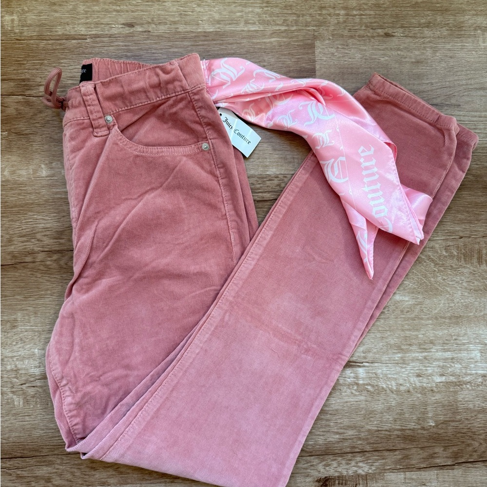 Juicy Couture Corduroy Newport Skinny Pants with Scarf